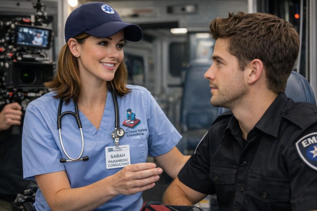 nurse providing film and television consultants to actors