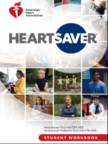 American Heart Association Heartsaver First Aid CPR AED Student eBook cover, updated for the 2025 Guidelines
